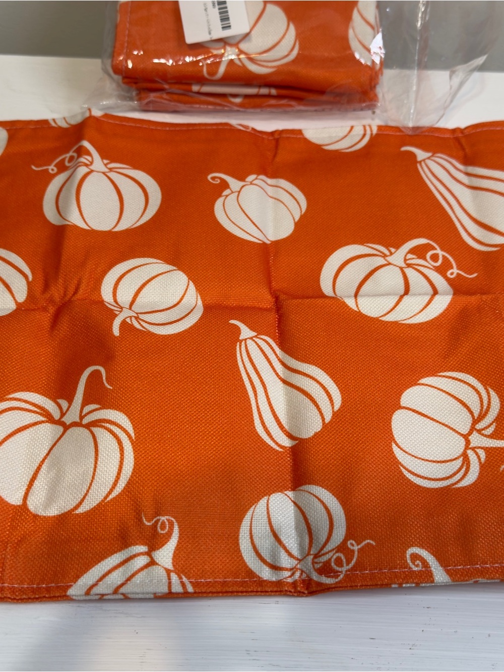 Orange and White Pumpkin Placemat Set of 4